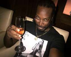 Chris Gayle consuming alcohol